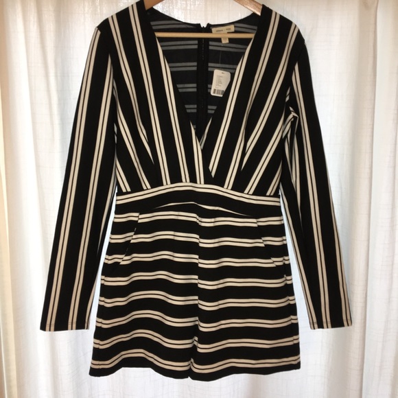 NWT silence + noise black + white striped romper - Picture 2 of 2